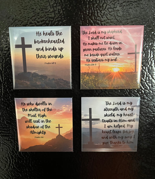 Set of Psalms – Inspirational 2x2 Magnet Set (4-Pack)